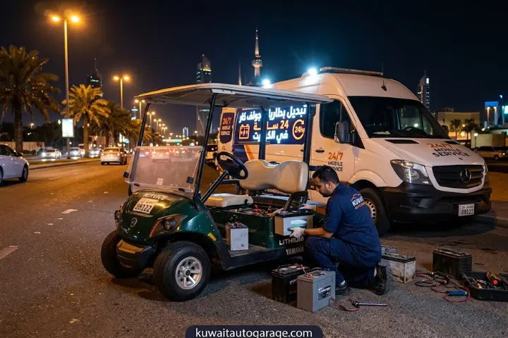 تبديل بطارية سيارة عند البيت 24 ساعة بالكويت | خدمة بطاريات أينما كنت 4 تبديل بطاريات جولف كار 24 ساعة في الكويت