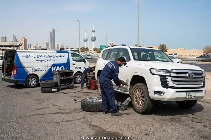 تبديل تواير لاندكروزر بالكويت